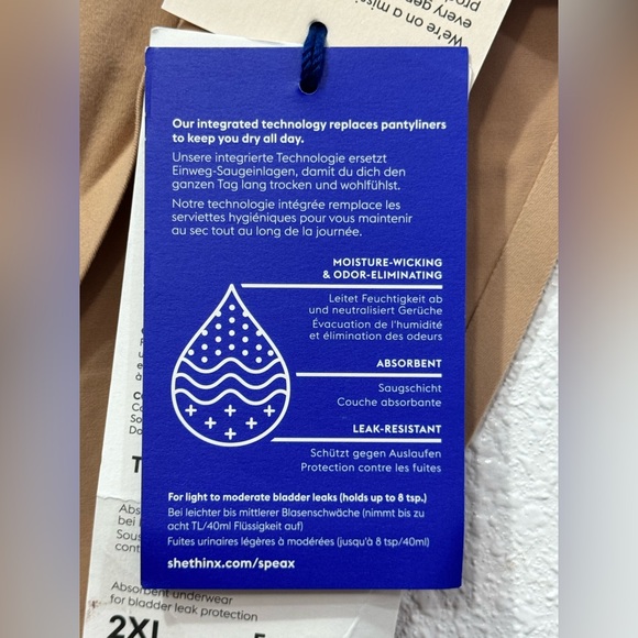 Thinx Speax French Cut Underwear 2XL in Beige - Picture 7 of 8